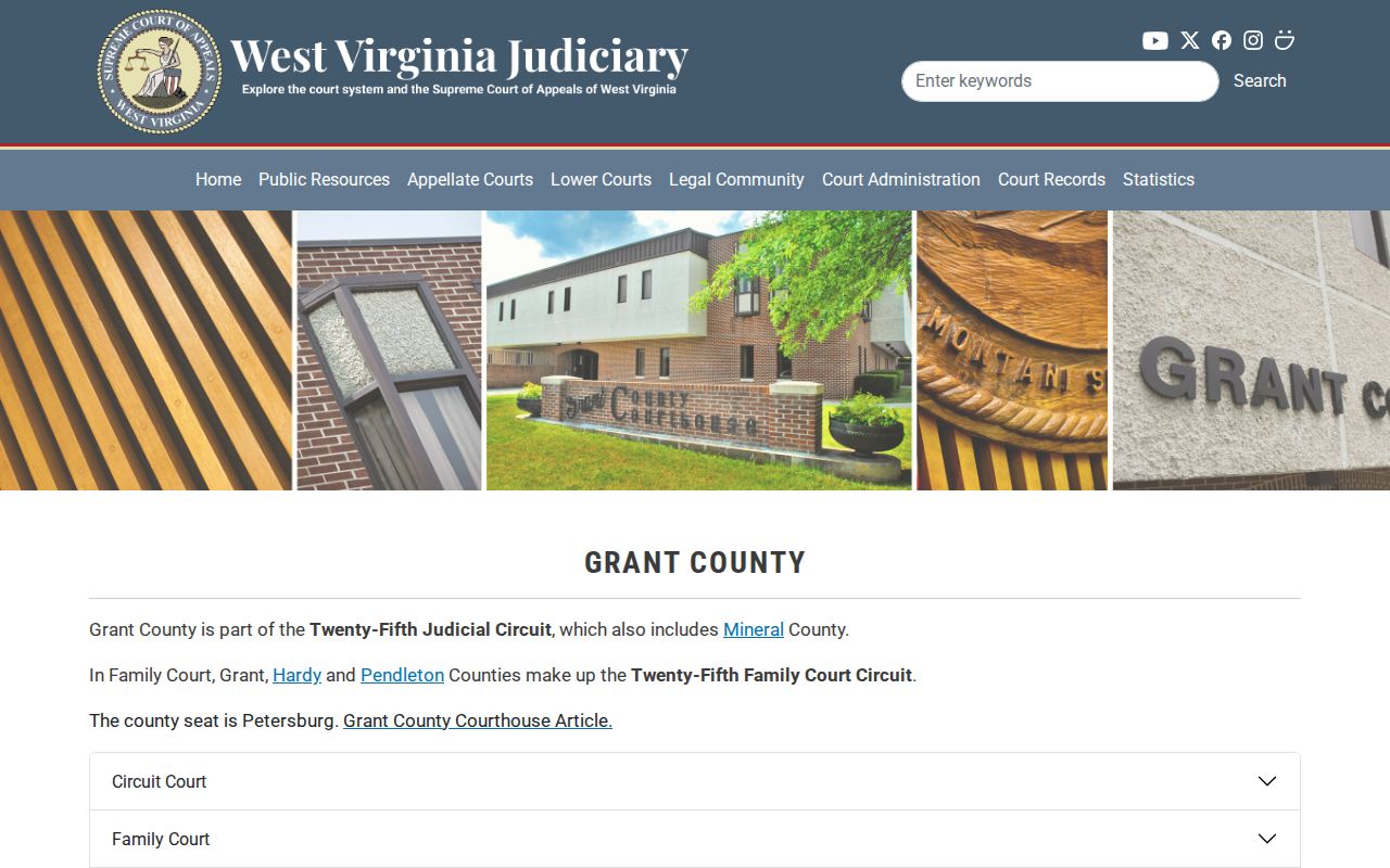 West Virginia Judiciary Grant County court assignments and contacts